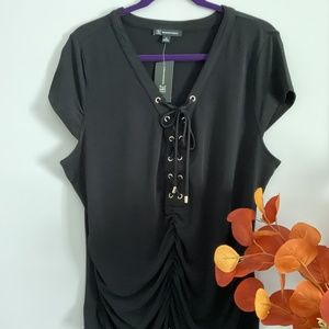 NWT Black Cap-Sleeve Top X-Large